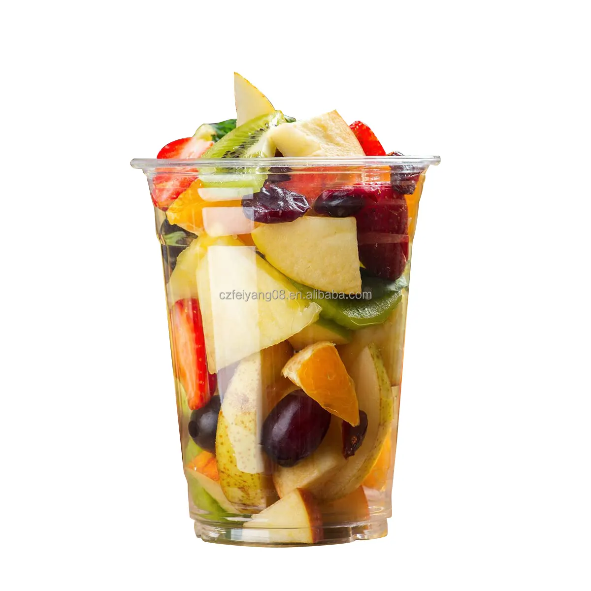 Copo Pp de qualidade alimentar para iogurte e bebidas frias, copo transparente para salada de frutas com logotipo pessoal, direto da fábrica