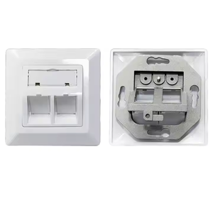 80x80mm Germany <strong>Type</strong> Faceplate Wall Plate Wall Outlet for 2 Keystone Modules Flush-Mounted Data <strong>Connection</strong> Socket - Product Image 1