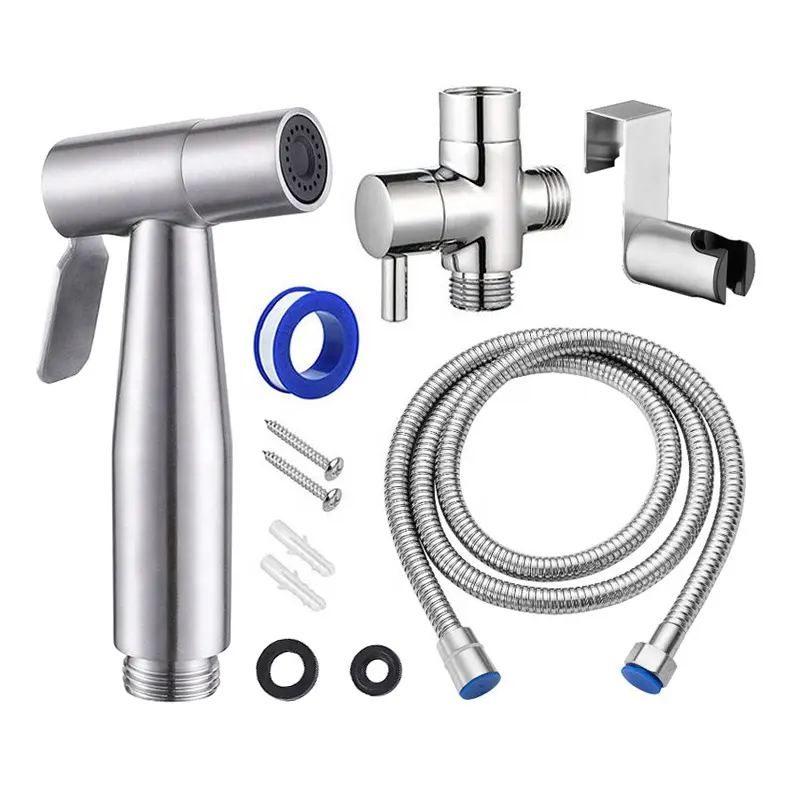 Edelstahl Bidet Toiletten spray halter Badezimmer Hand Shattaf Set Toilette Bidet Wasserhahn