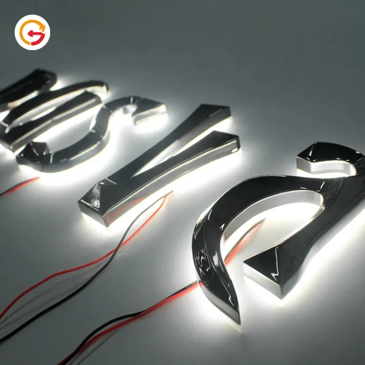 JAGUARS IGN Hersteller Custom Made 3D Chrom Acryl LED Beschilderung 3D Auto Chrom Acryl Buchstaben LED Hintergrund beleuchtung Chrom Zeichen