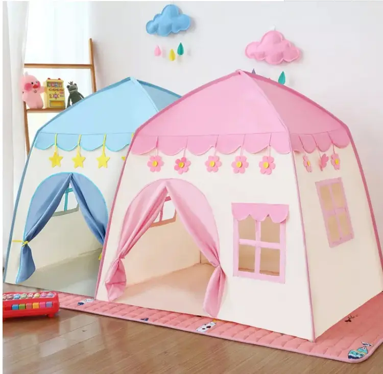 Spessa attività in poliestere ragazze ragazzi principessa castello tenda bambino coperta pieghevole Teepee Playhouse tenda
