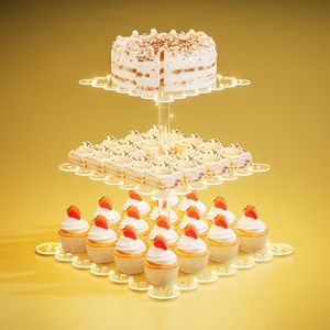 Tùy chỉnh 3 Tier <span class=keywords><strong>cupcake</strong></span> tháp chủ Acrylic <span class=keywords><strong>cupcake</strong></span> đứng Acrylic bánh hiển thị cho sinh nhật thanh kẹo - Product Image 1