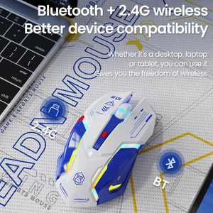 EWEADN G10 Mini Mouse ottico senza fili con retroilluminazione RGB e 6 Macro tasti di programmazione del pulsante di silenziamento per Computer portatile - Product Image 5