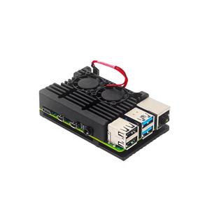 Raspberry Pi 4B/3B/3B + carcasa de aleación de aluminio con ventiladores duales Raspberry Pi funda protectora