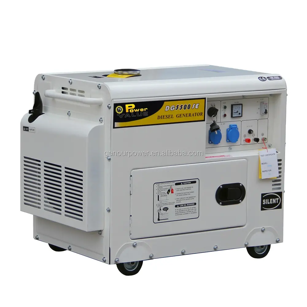 Générateur semi-automatique de marque OEM, 5kw, 5,5 kw, Diesel, générateur à air comprimé
