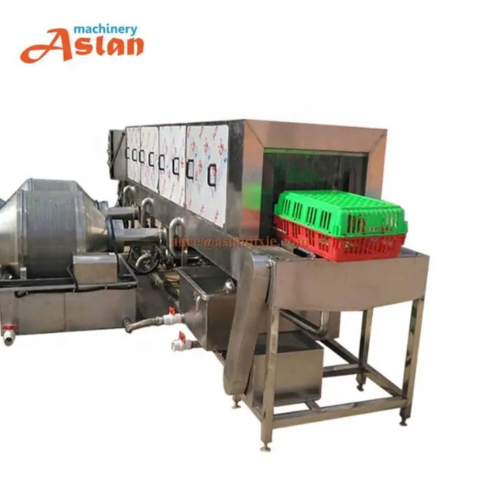 automatic plastic box cleaner washer/poultry hen cages pallet cleaning machine/poultry fowl goose plastic crate washing machine