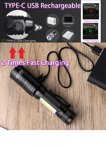 Campione gratuito 7 modalità multifunzione magnete impermeabile zoomabile leggero torcia Cob torcia ricaricabile torcia Uv a Led - Product Image 4