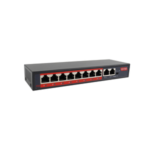 Conmutador de red PoE de 8 puertos, concentrador PoE de 8 puertos de 10/100Mbps con 2 puertos de enlace ascendente, entrada de CC para cámara IP POE Extender NVR - Product Image 4