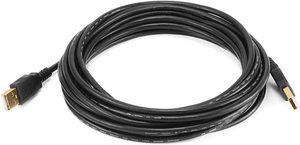 3ft <strong>USB</strong> <strong>2.0</strong> a Male to a Male 28/24AWG Cable Gold Plated Black for Data Transfer Hard Drive Enclosures, Printers, Modems and More