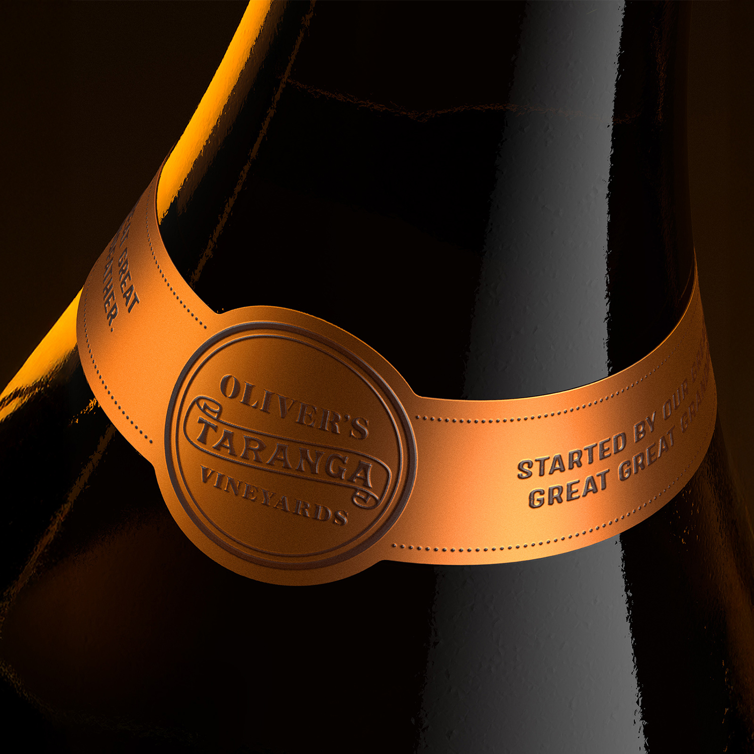 Étiquette de goulot de bouteille de vin