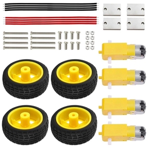 Getriebe motor Gummi radsatz für DIY Smart Car Robot Elektrorad-Kit für UNO 4WD Arduino Robot Smart Car