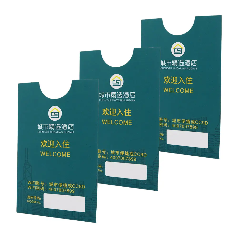 Hotel key card paper sleeve wholesale custom hotel key card keycard envelopes business room card key holders cover