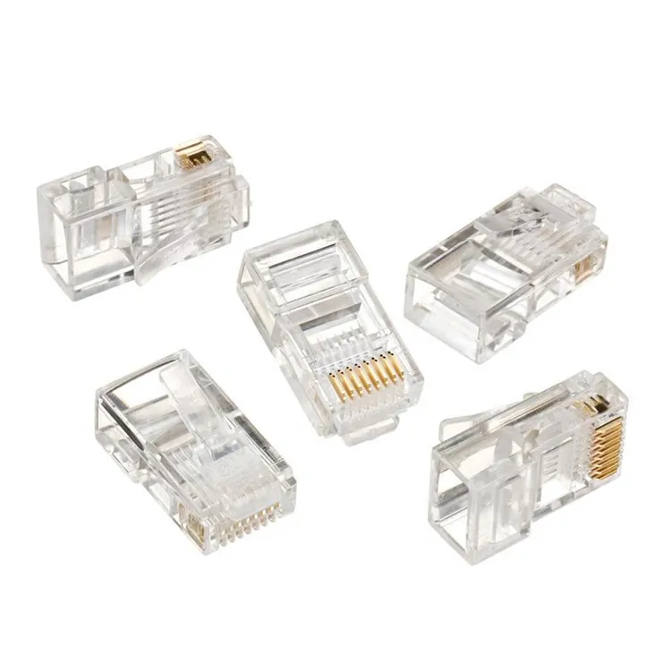 Fabrika kaynağı şeffaf Rj45 Lan Jack konnektörü Cat 6 Cat6A fiş Rj 45