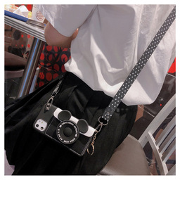 Yaratıcı kamera tasarımı iphone 16 için Pro telefon Case15max yay kart tutucu 14 artı Polka Dot Crossbody kayış 13 darbeye kapak - Product Image 6
