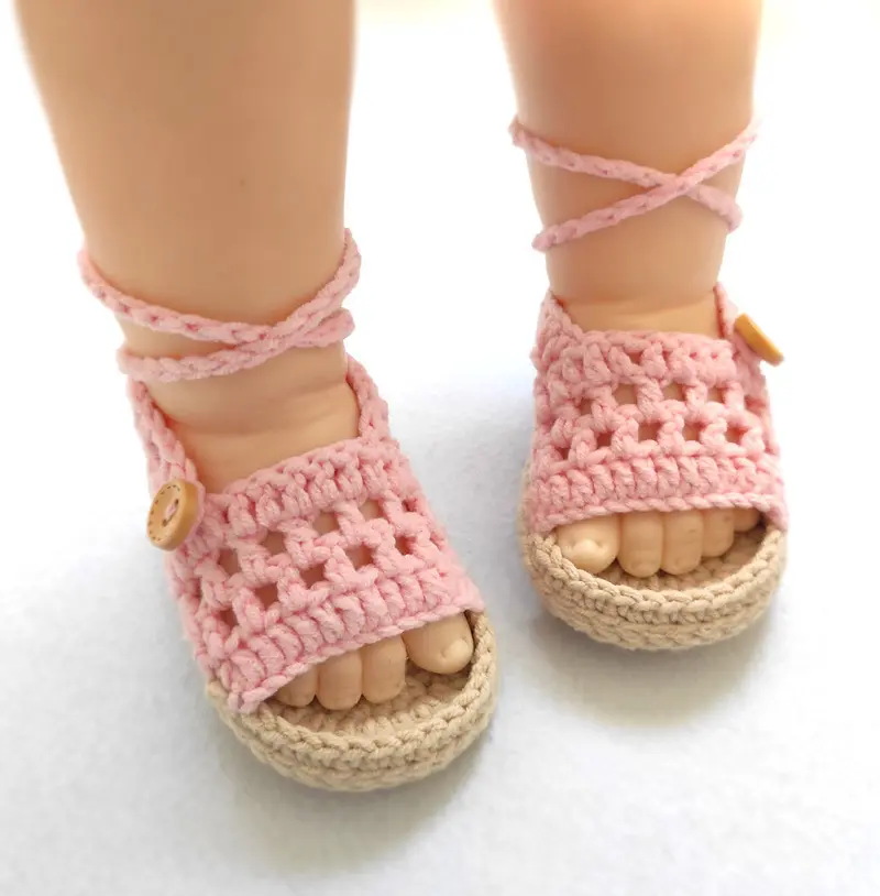 Zapatos de ganchillo de Y-Z para niña, sandalias tejidas a mano de 0-3-6-12 meses