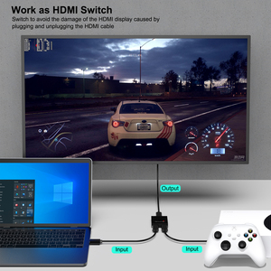Interruptor HDMI personalizado 4K @ 60Hz, conmutador HDMI bidireccional 2 entradas 1 salida, 1 entrada 2 salidas, compatible con 4K 3D HD 1080P