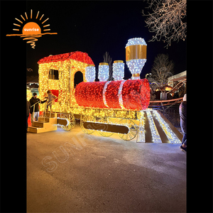 OEM tatil açık sokak motif dekorasyon 3d Thomas tarzı tren LED aydınlatma RGB piksel tema eğlence parkı dekorasyonu - Product Image 5