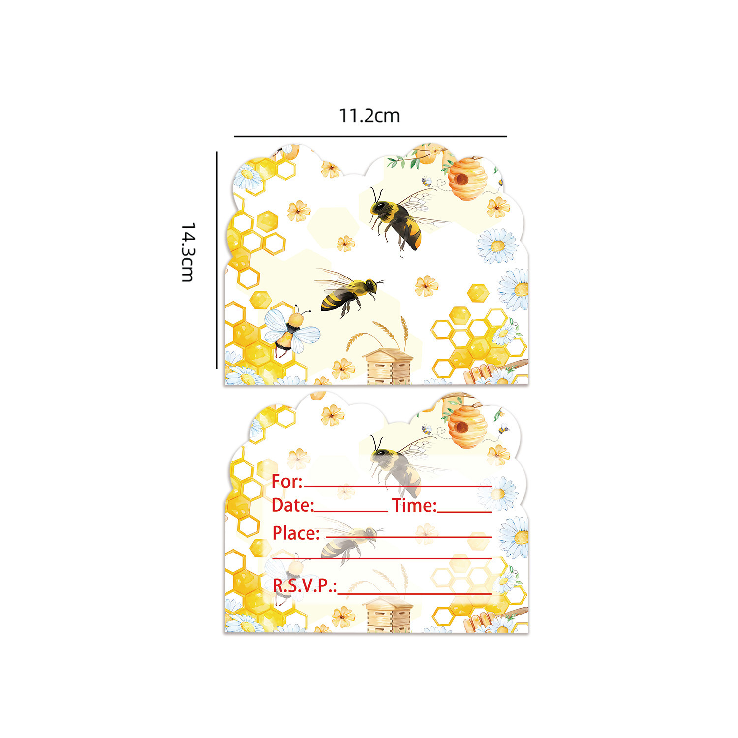 Invitation card-10pcs yellow