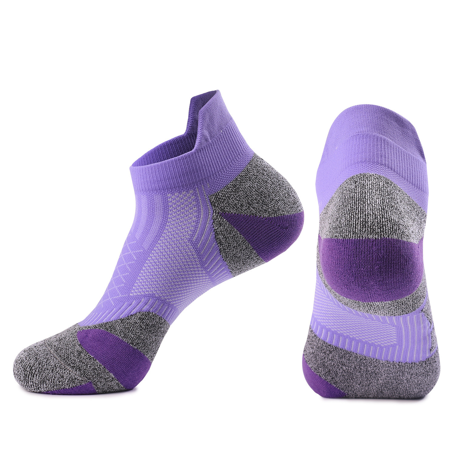 L50 purple short tube-coolmax running socks