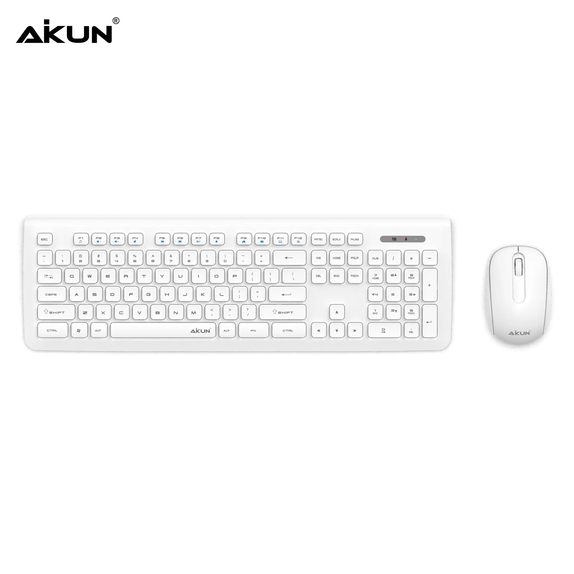 AIKUN 2.4Gワイヤレスコンボ-フルサイズ、薄型、マルチメディア、長いバッテリー寿命、プラグアンドプレイ