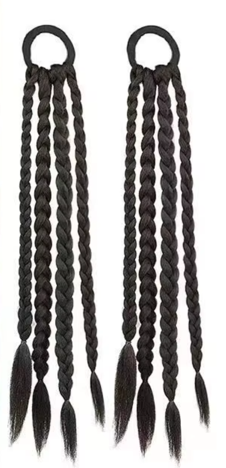 Four boxing braids-brown and black pair