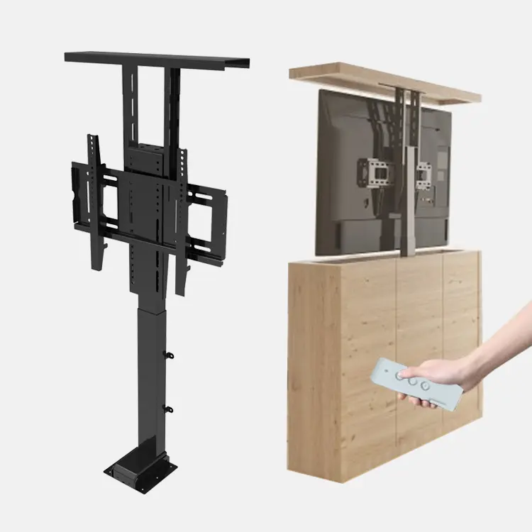 Sistema eléctrico inteligente para televisor, elevador de TV motorizado de 32-70 pulgadas, altura Vertical ajustable, Control remoto, soporte de TV con cubierta, nuevo