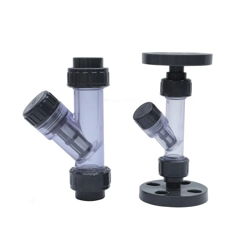 الصناعية Y-نوع تصفية شفافة PVC المواد مصفاة ل مضخة الجرعات y-نوع تصفية المياه