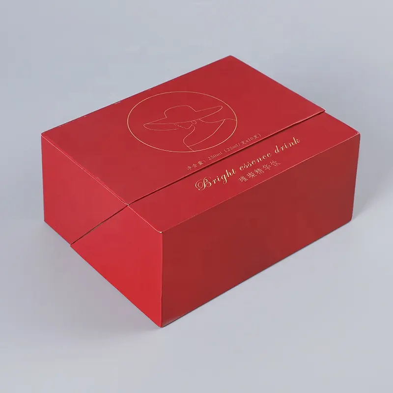 Caja de papel de regalo de lujo de moda reciclada magnética caja de embalaje de bebidas personalizada caja de papel de cartón corrugado al por mayor