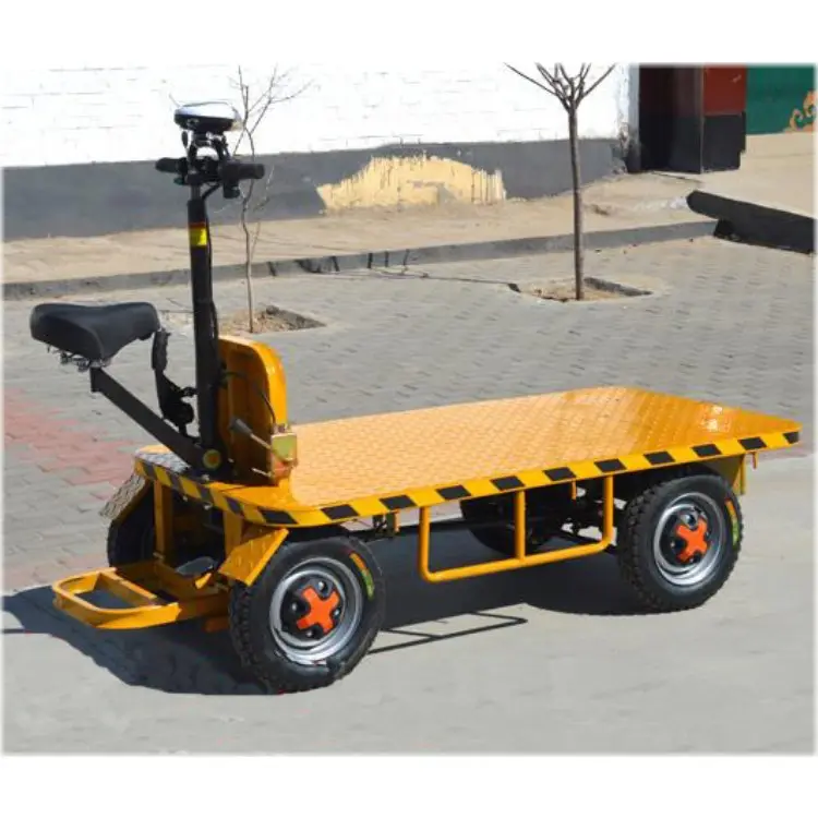 Cina logistica elettrico Flat Car/carrello elettrico carrello elettrico piatto con sedile per trasporto Cargo auto a pianale