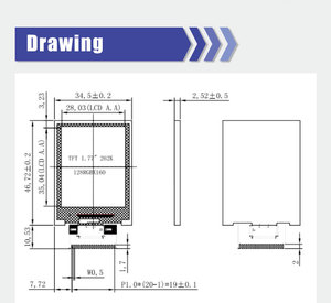 Display LCD 128*160 1.7 pollici TFT con interfaccia a MCU-8 Bit e retroilluminazione a LED - Product Image 5