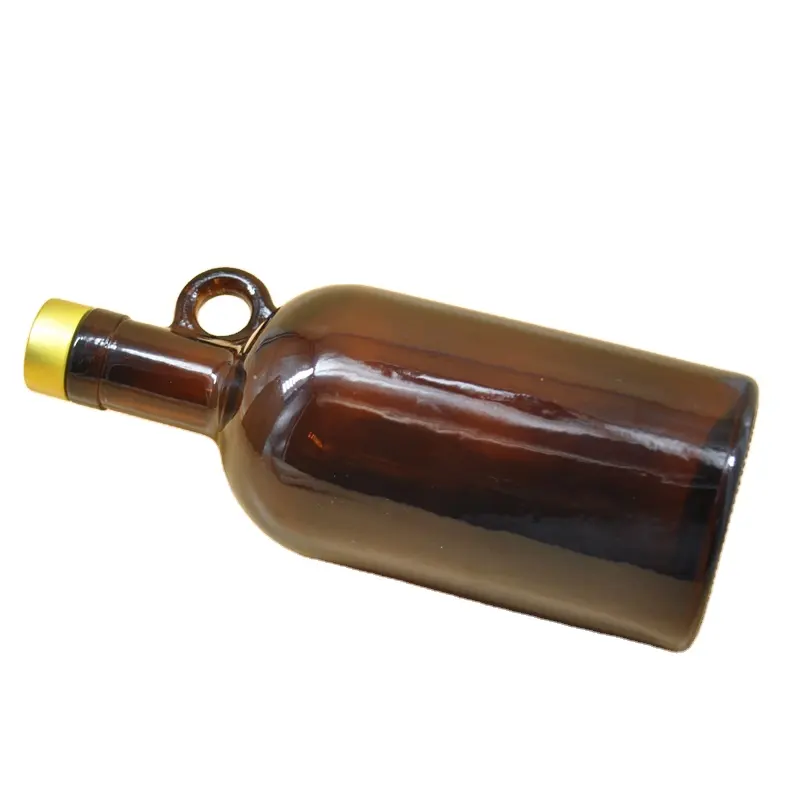 Nuovo design 750ml 75cl bottiglia di vetro di vino Vodka liquore ambrato vuota con manico