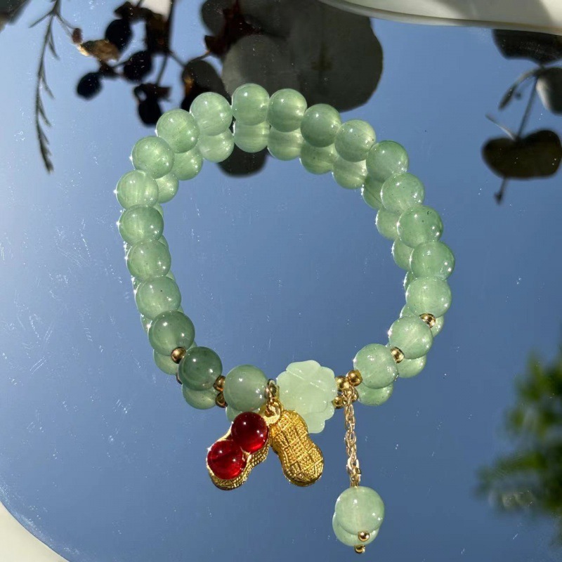 S048-สร้อยข้อมือลูกปัดหยกถั่วลิสงแดง-donglin-sz353
