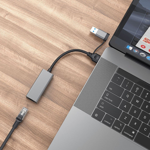 2-in-1 2500Mbps USB tip C için 2.5 Gigabit Ethernet RJ45 2.5G USB 3.0 kablolu adaptör kablosu harici Lan ağ Hub dizüstü PC için - Product Image 1