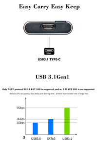 M.2SSDエンクロージャーアルミニウム外付けハードドライブ5GbpsテラバイトType-cアダプターssdエンクロージャー - Product Image 4