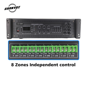 Amplificador de sistema de megafonía 3U con 8 Zone 3 Line 2 Mic EQ para receptores y amplificadores de altavoces de pared y techo - Product Image 5