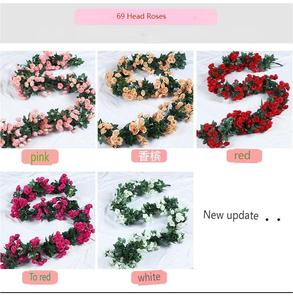 Trang Trí Đám Cưới Vải Lụa Nhân Tạo Màu Hồng Trắng Trà Hoa Hồng Hoa Nho Ivy Treo Cây Cây Cành Hoa Hồng Vòng Hoa Cho Trang Trí Nội Thất - Product Image 4