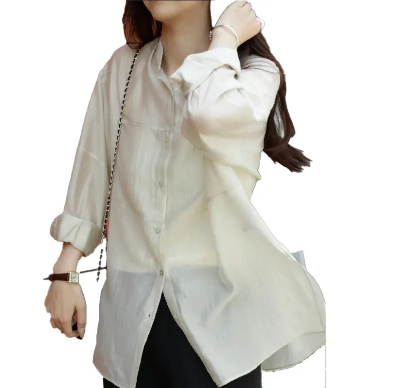 Женские Однотонные блузки 100% льняной ткани с длинным рукавом на пуговицах, на заказ