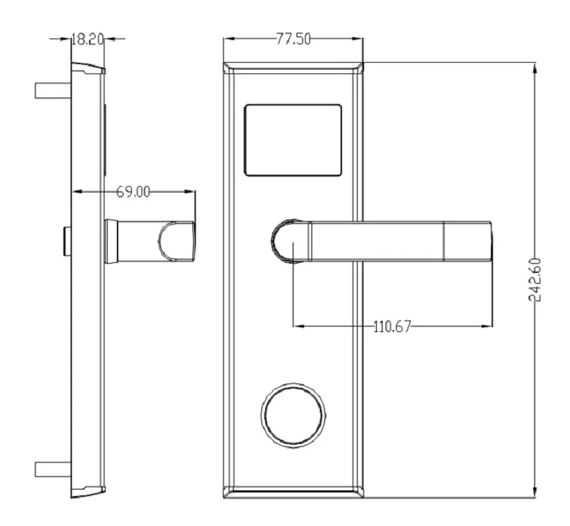 RF lettore di schede di rfid chiave intelligente porta di legno serrature sistema keyless produttore di prezzo elettronico digitale smart porta serratura dell'hotel