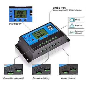 Контроллер разрядки солнечного заряда PWM 60A 50A 40A 30A 20A 10A 12V 24V автоматический ЖК-регулятор солнечного заряда контроллер солнечного заряда - Product Image 3