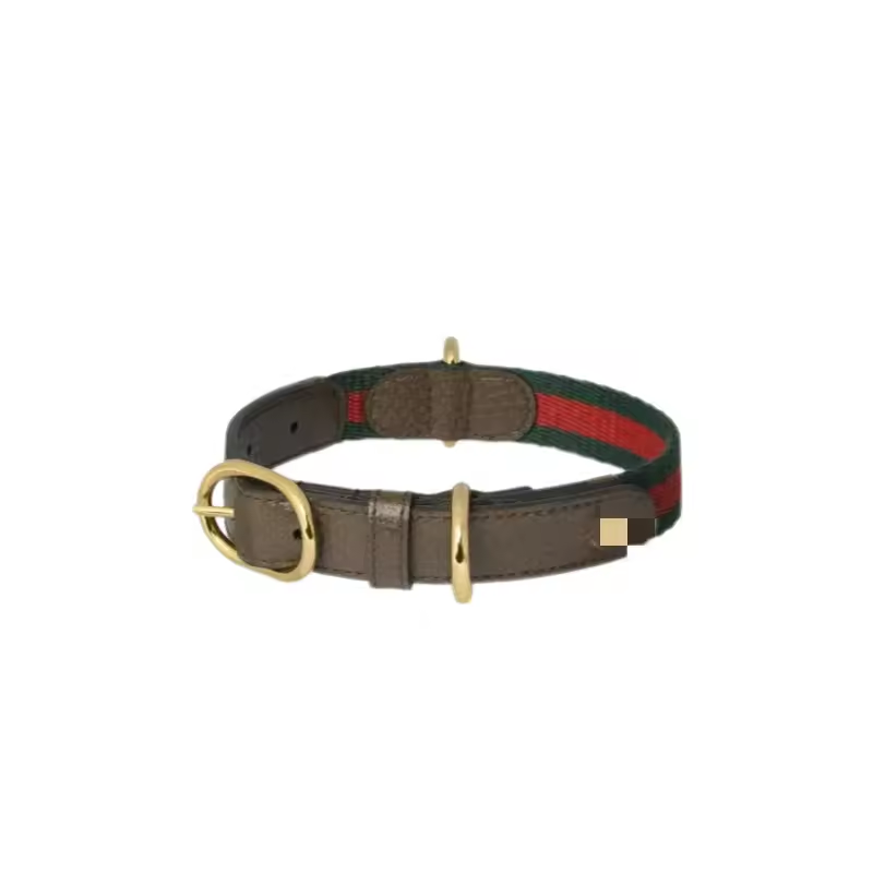 Deep blue and red ribbon collar