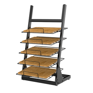 Đa chức năng tùy chỉnh 5 Tier đen kim loại Tạp Chí hiển thị placemat Rack hiển thị - Product Image 1