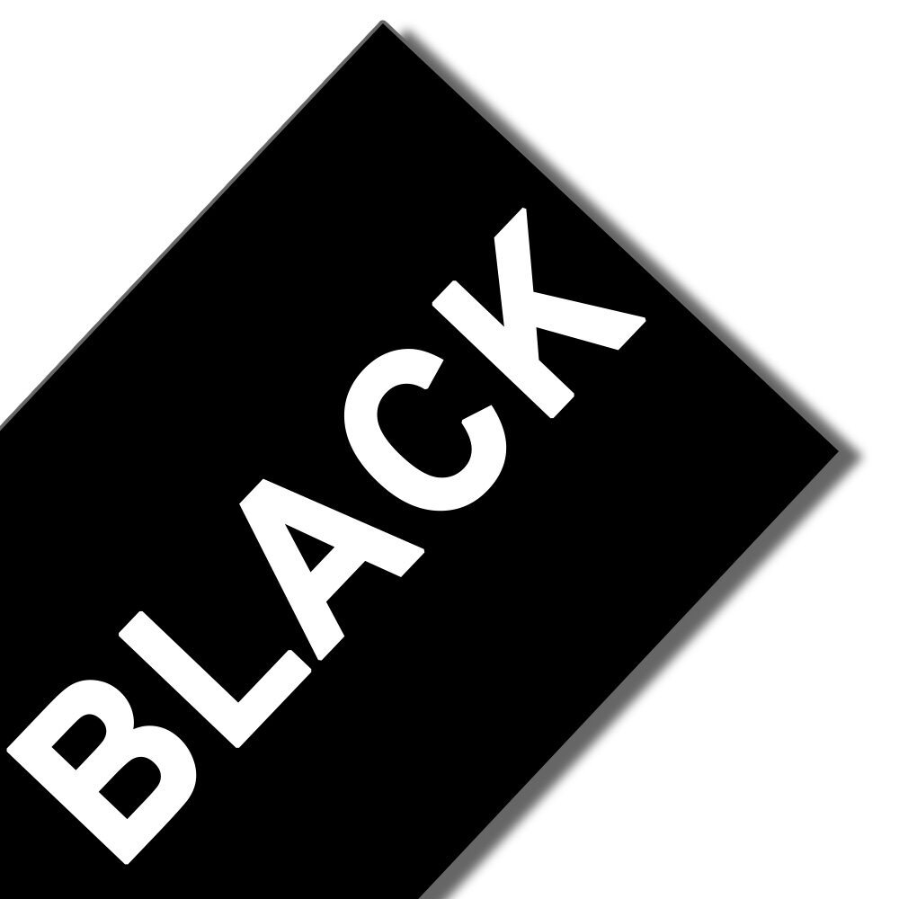 Black background with white lettering - 12mm 7m
