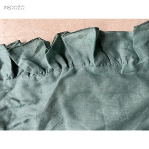 High quality new design French style table runner placemats white color personalized <strong>20x20</strong> inches 100% linen <strong>napkins</strong> with ruffle - Product Image 6