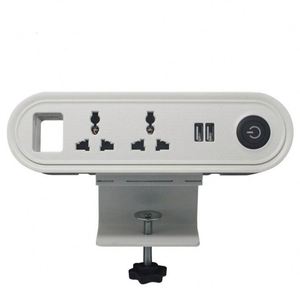 Interruptores de oficina Enchufe de mesa de conferencia extraíble eléctrico con 2 puertos Usb Enchufe de abrazadera de escritorio - Product Image 1