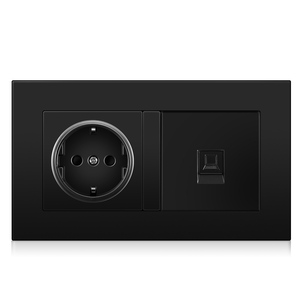 146*86mm PC Panel German Wall <strong>Socket</strong> With a Computer/CAT6 <strong>Socket</strong> - Product Image 4