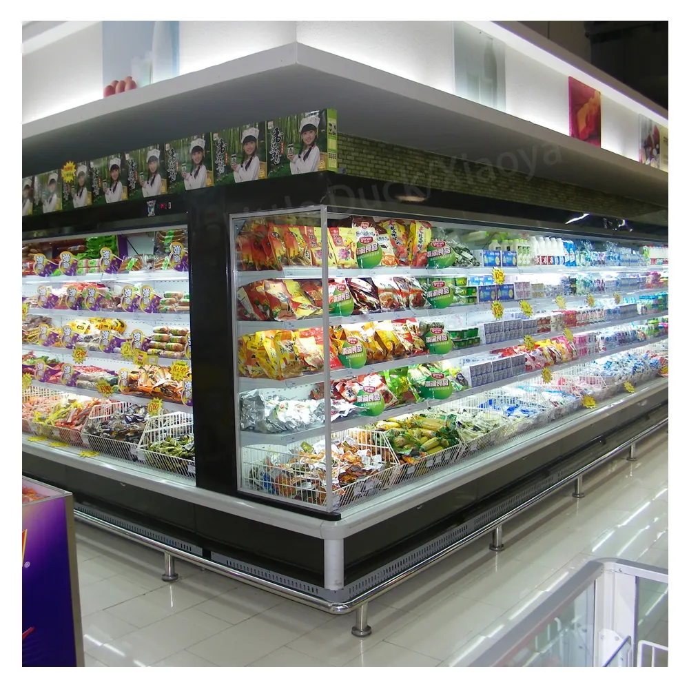 Venda de fábrica refrigerador e freezer comercial vertical multideck refrigerador aberto refrigerador de supermercado