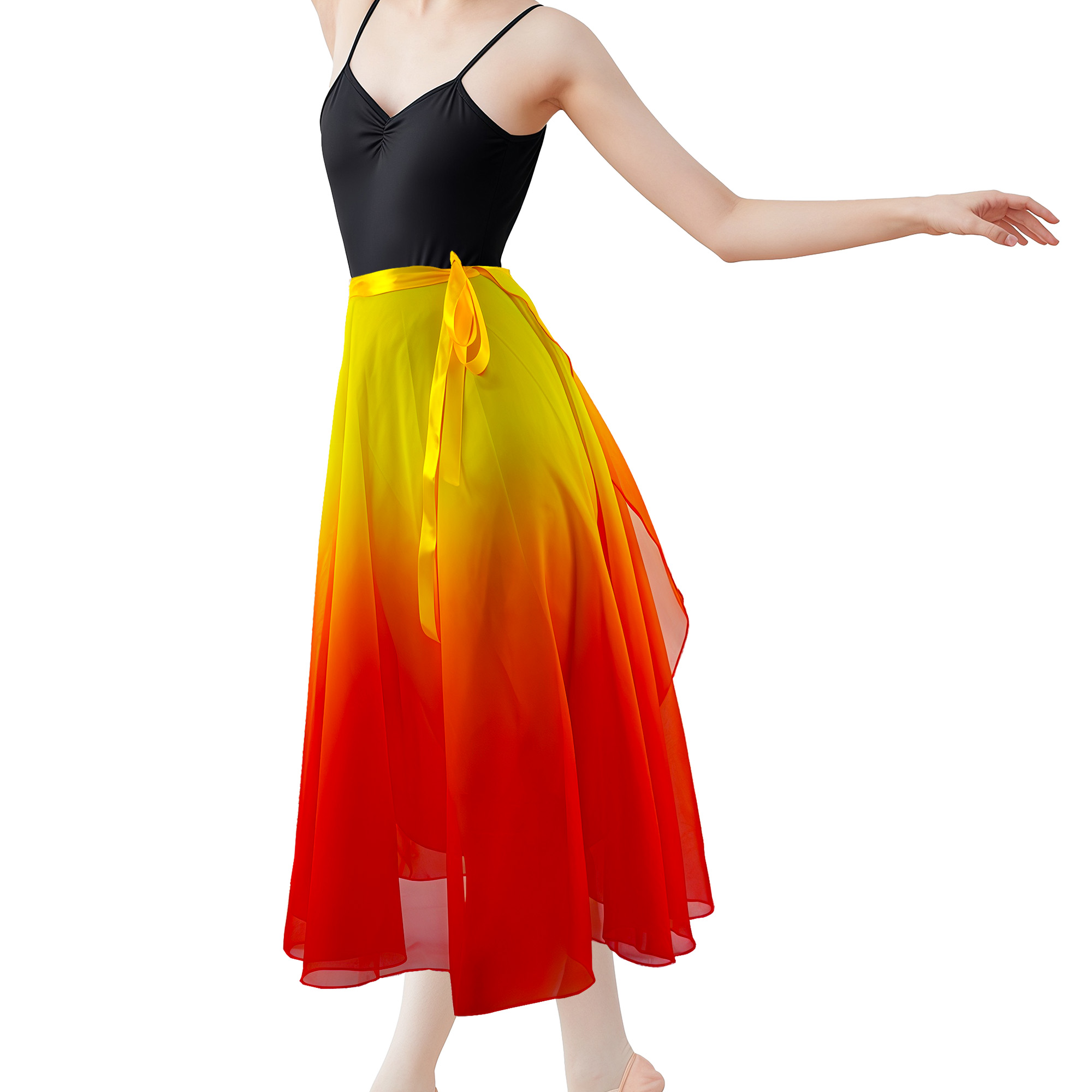 Yellow, orange, red