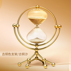 Dropshiping đồng hồ cát hẹn giờ kim loại đồng hồ cát đồng hồ giờ đồng hồ cát thủy tinh cho Máy tính để bàn trang trí - Product Image 3