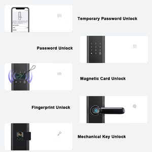 Electronic Keyless Finger Print Smart Locks Password Digital Fingerprint Door Handle Lock with <strong>Code</strong> and Key for Home - Product Image 2