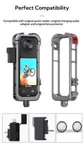 Aluminium Utility Frame for Insta360 X4,Protective Cage,Cold Shoe Interface With <strong>1</strong>/<strong>4</strong>&quot; Threads Foldable Fingers Cold Shoe <strong>Mount</strong> - Product Image 5